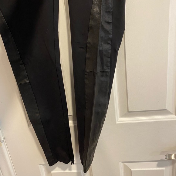 Theory Azray Techno Jersey Leather Side Panel Black Skinny Elastic Pants - Picture 11 of 11